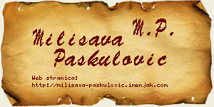 Milisava Paskulović vizit kartica